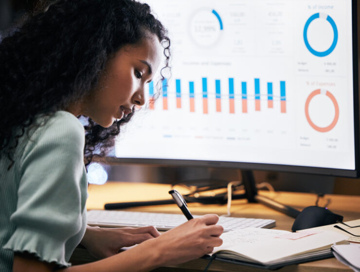 woman working with dashboard